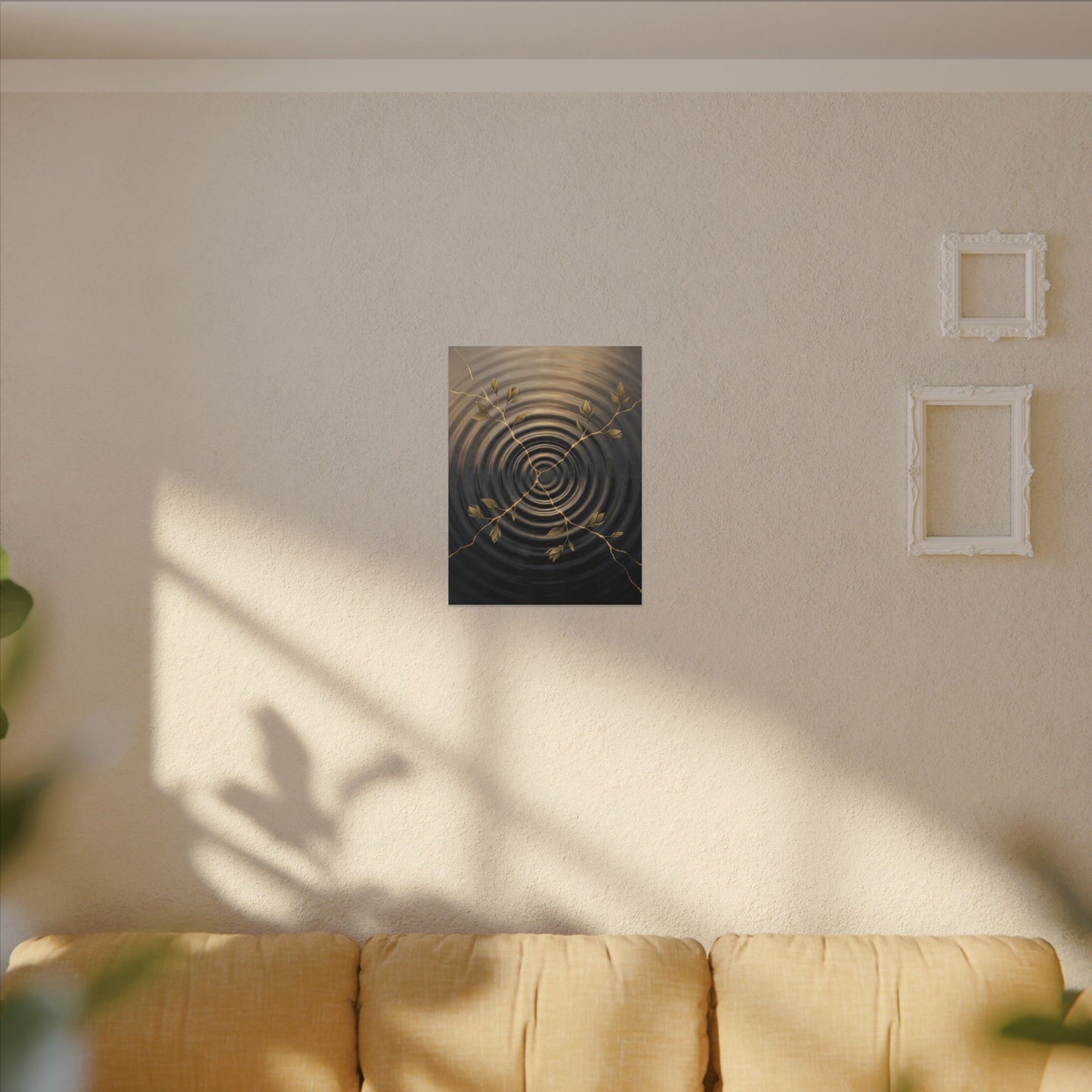Kanso Water Ripple Canvas Art - Kintsugi Gold Vein