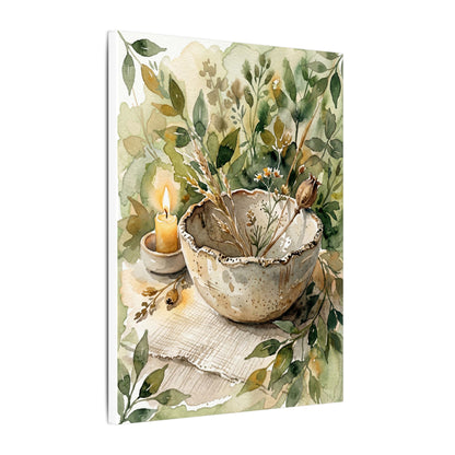 Ceramic Bowl Summer Canvas Art | Japandi Elegant Design