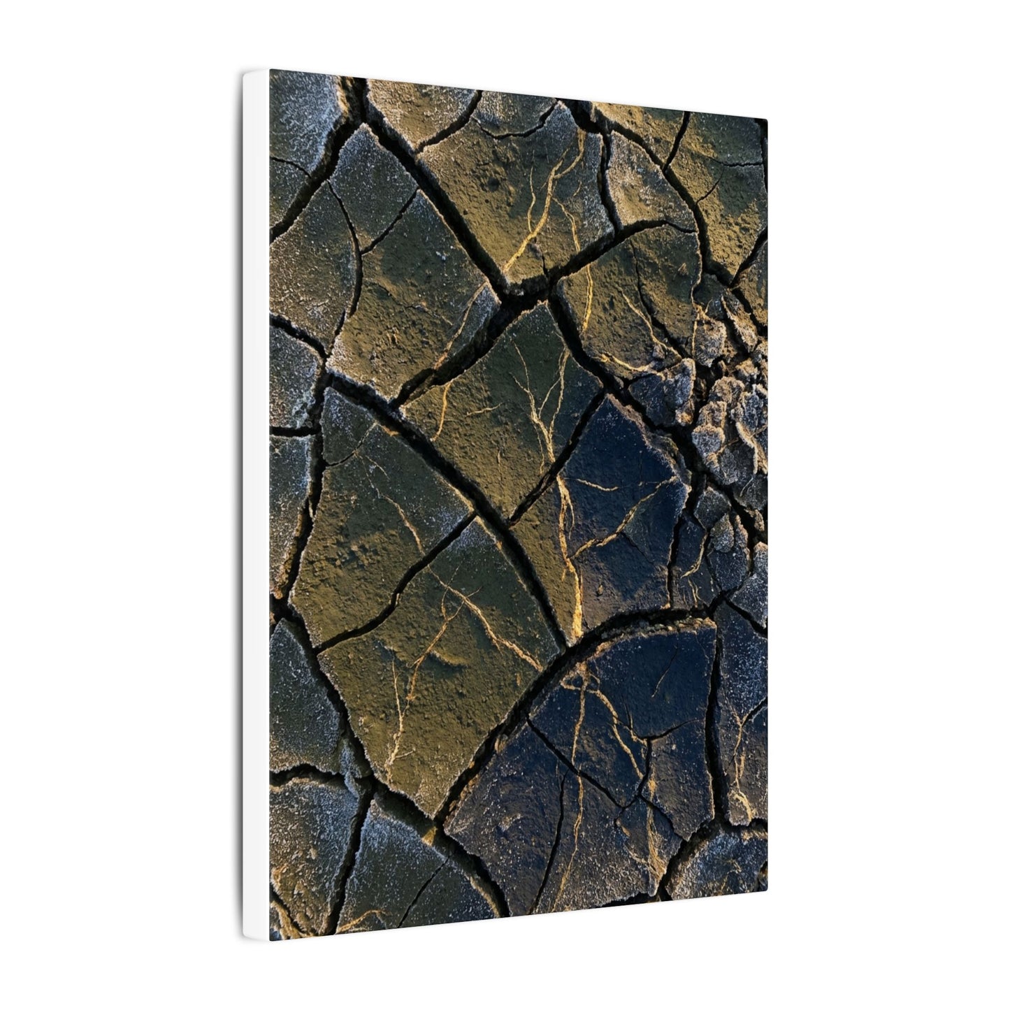Winter Cracked Earth Moody Minimal Canvas Art | Atmospheric Decor