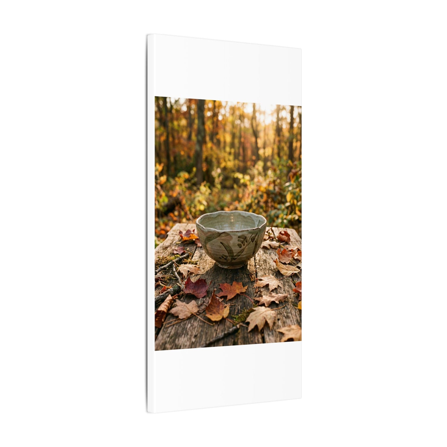Golden Hour Ceramic Bowl Canvas Art - Japandi Fukinsei