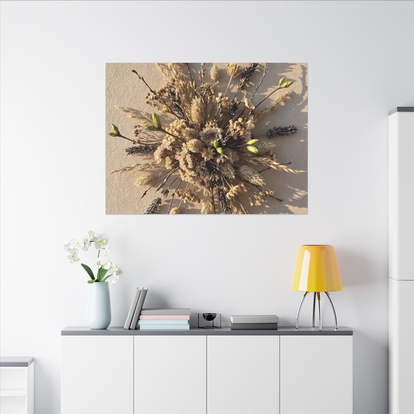 Dried Flowers Spring Canvas Art | Japandi Earthy Design