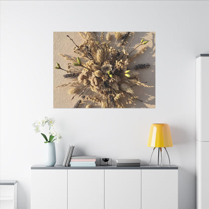 Dried Flowers Spring Canvas Art | Japandi Earthy Design