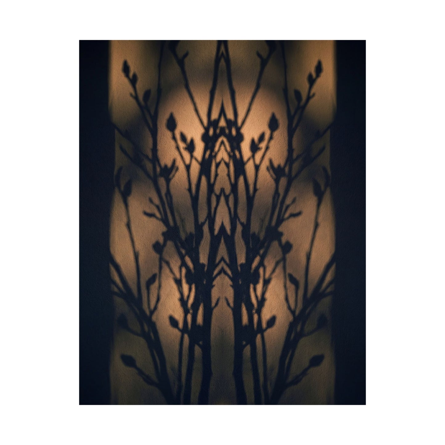Golden Hour Shadow Play Wall Art Print - Dark Japandi Seijaku