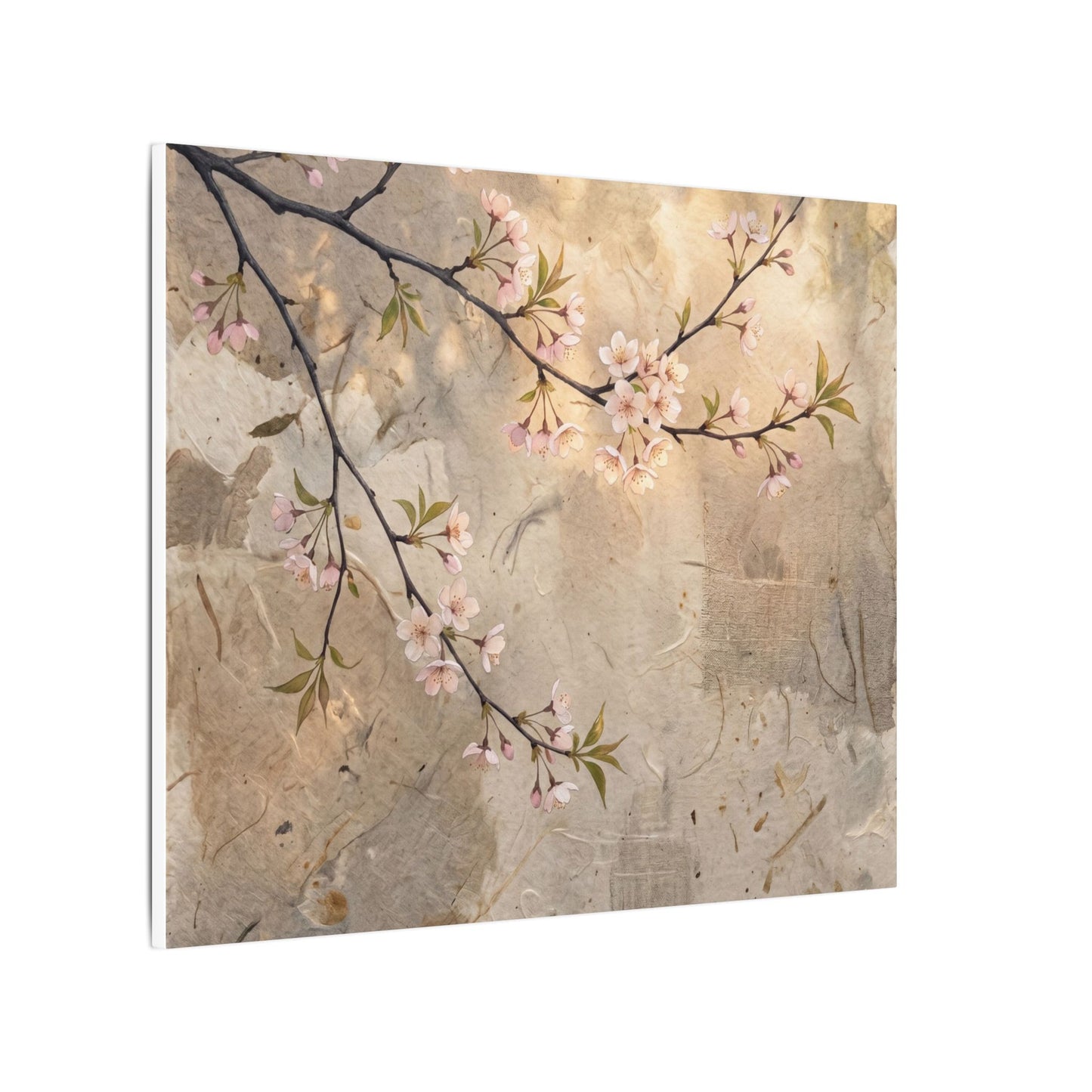 Summer Cherry Blossom Texture Canvas Art | Neutral Decor