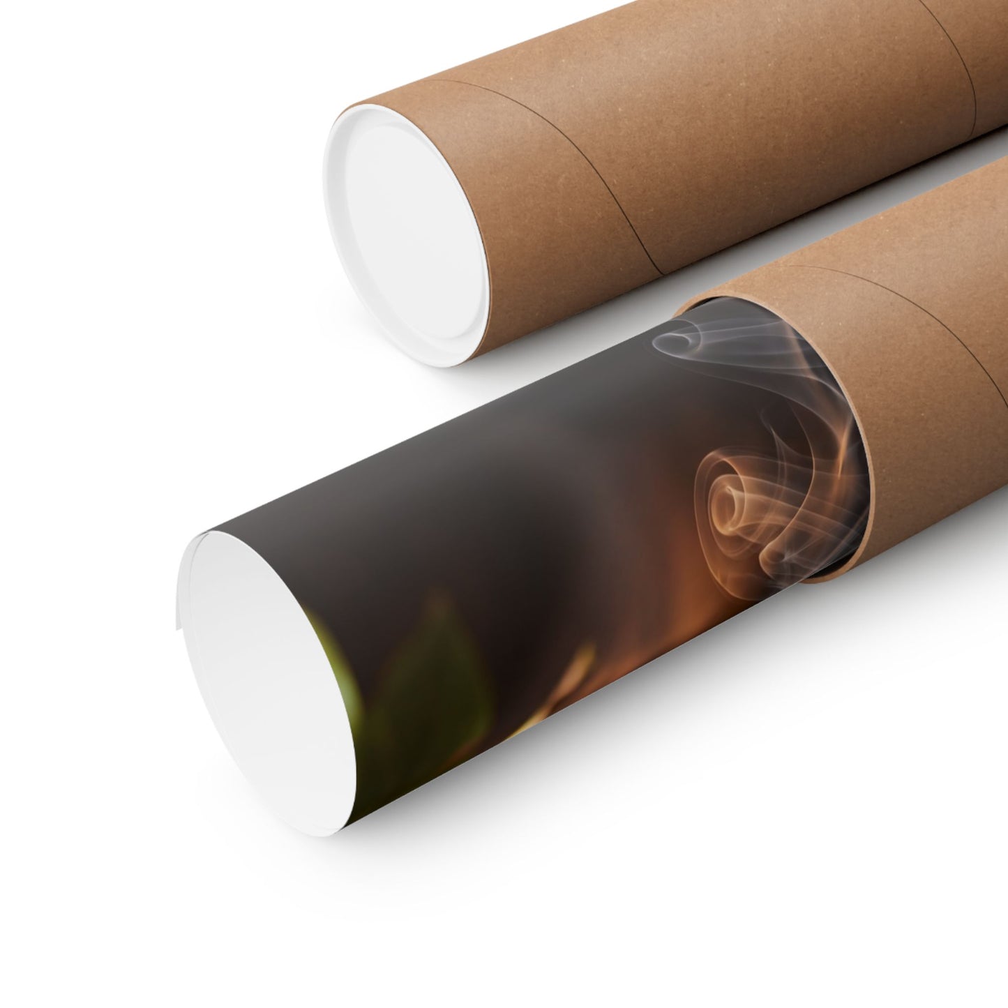 Dark Japandi Incense Smoke in Dappled | Shadow Zen Wall Art Print