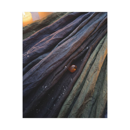 Silk Drape Shadow Zen Canvas Art | Moody Dark Japandi Art