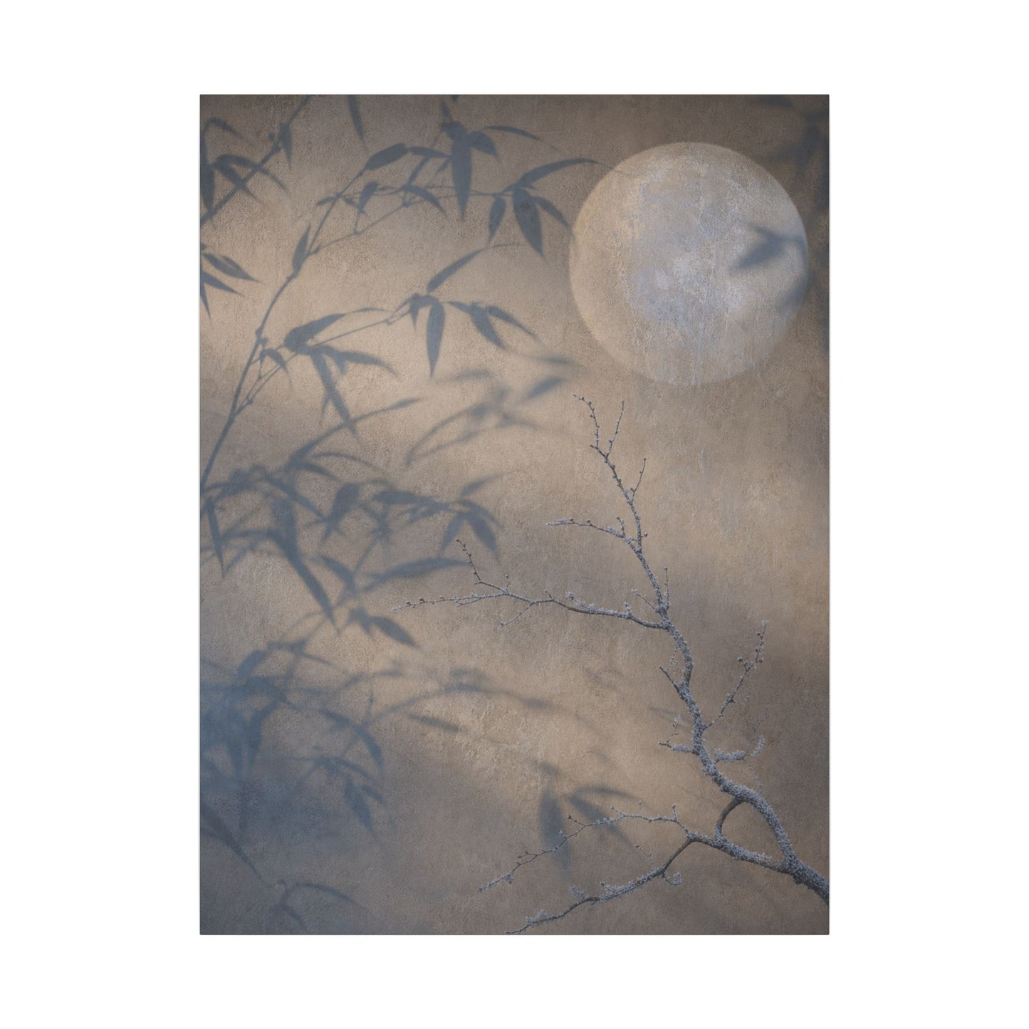 Shadow Play Canvas Art | Winter Japandi Japanese Pattern Art