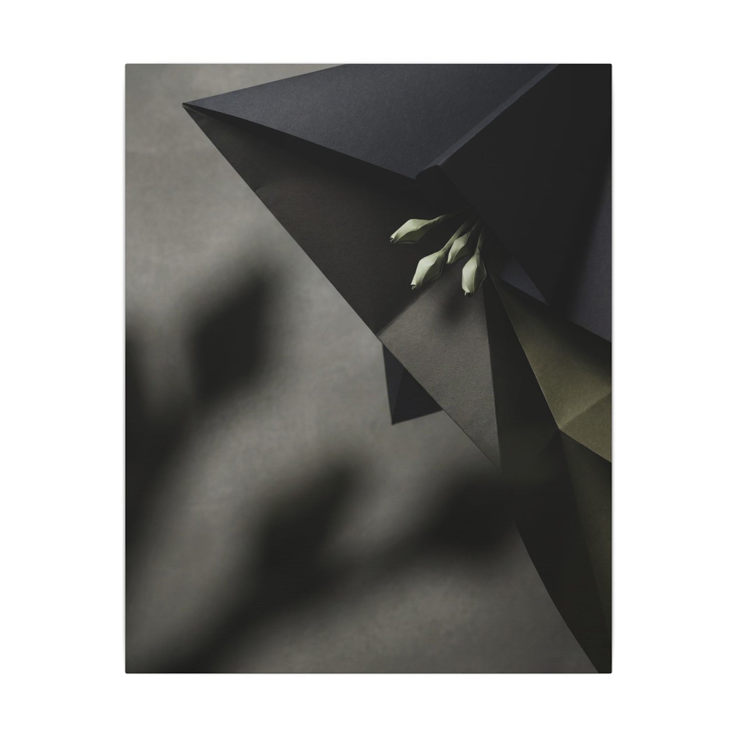 Paper Fold Moody Minimal Canvas Art | Luxurious Dark Japandi Art