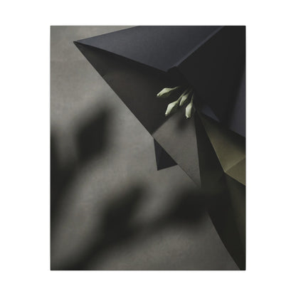 Paper Fold Moody Minimal Canvas Art | Luxurious Dark Japandi Art