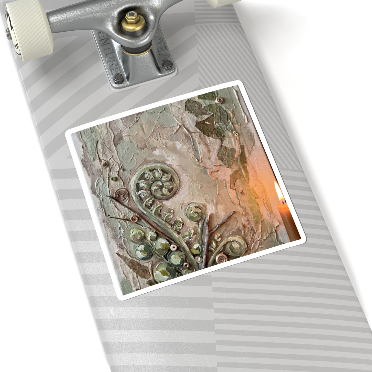 Datsuzoku Fern Unfurling Sticker - Japandi Texture Art Print