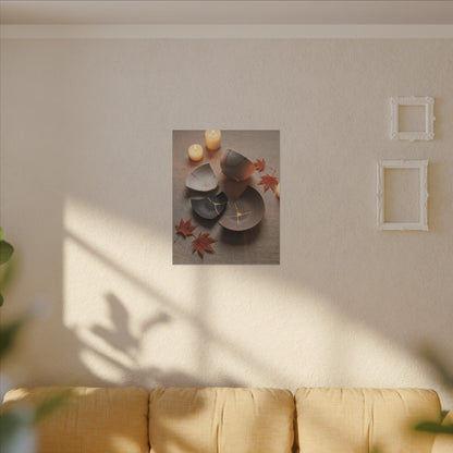 Candlelight Broken Pottery Canvas Art - Japandi Ma