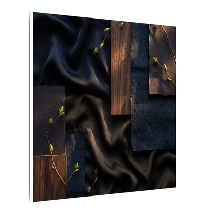 Silk Drape Spring Canvas Art | Dark Japandi Moody Design