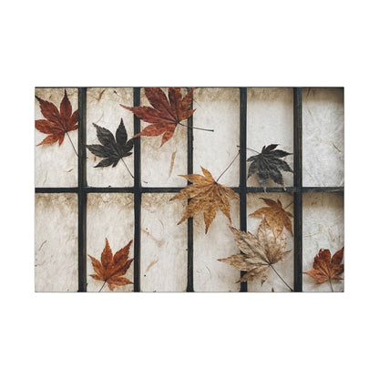 Japandi Shoji Screen in Overcast | Texture Canvas Art