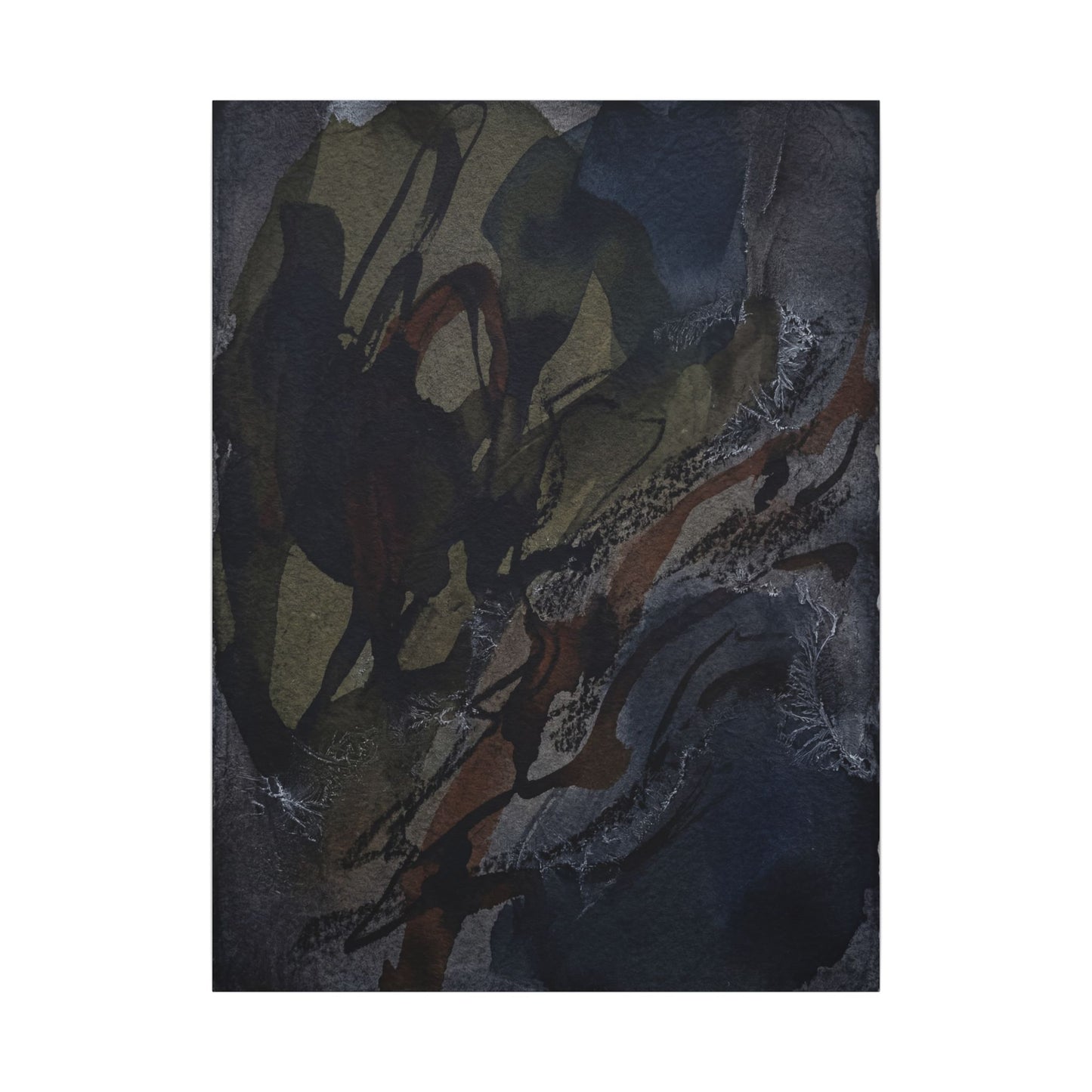 Shadow Play Winter Canvas Art | Dark Japandi Luxurious Design