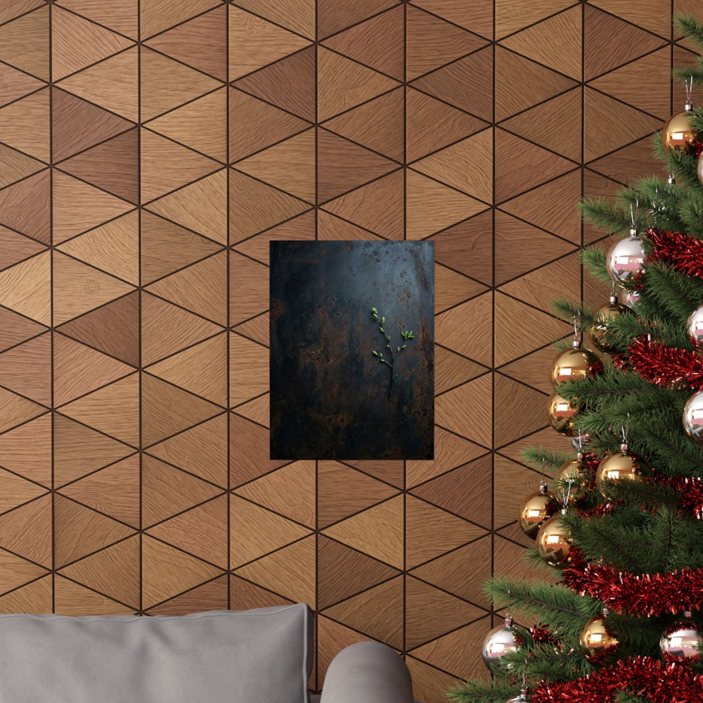 Luxurious Rust Patina Wall Art Print - Moody Minimal Dark Japandi