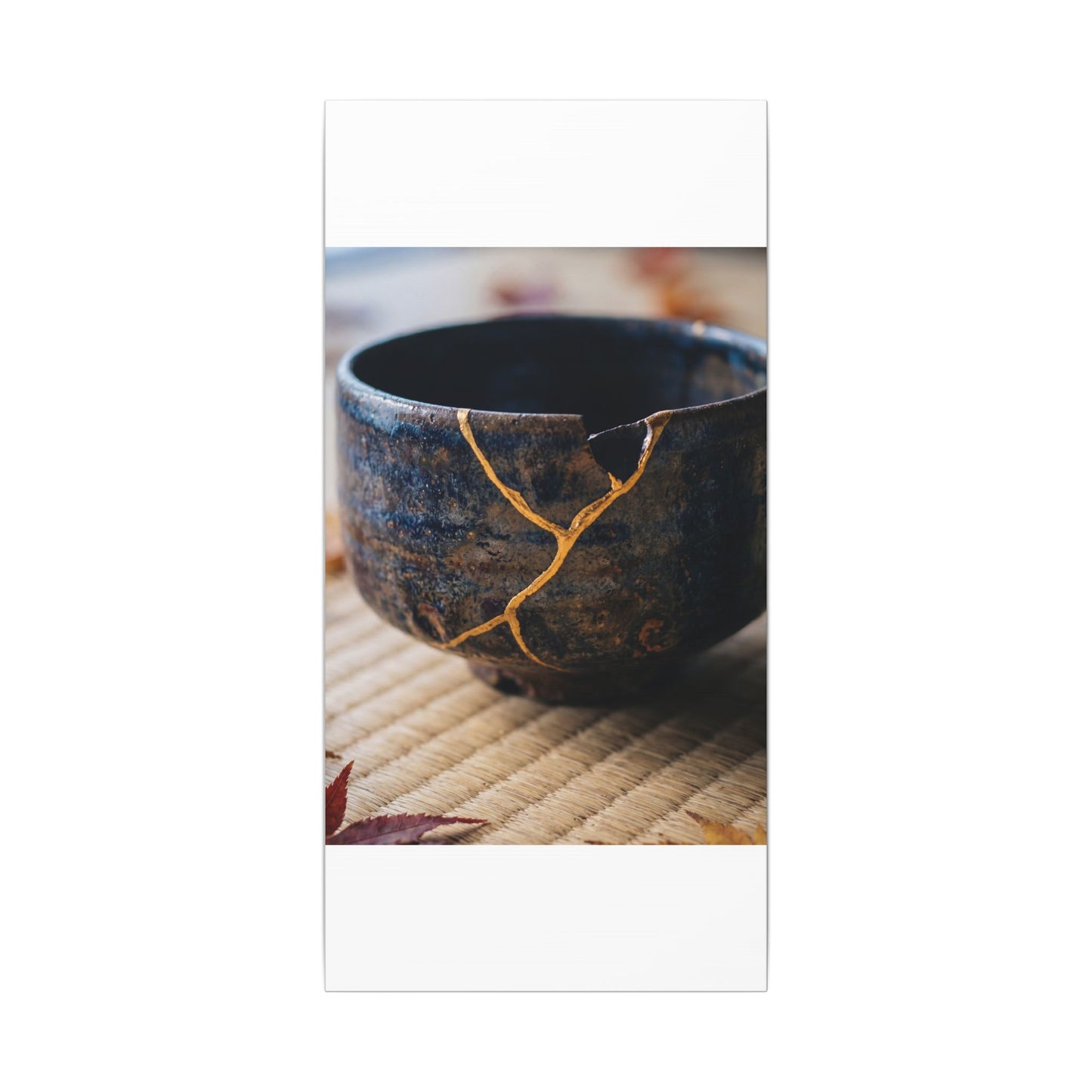 Tea Ceremony Autumn Canvas Art | Kintsugi Healing Design