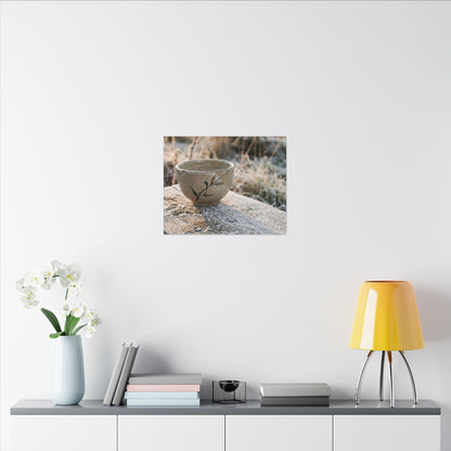 Golden Hour Ceramic Bowl Canvas Art - Japandi Ma