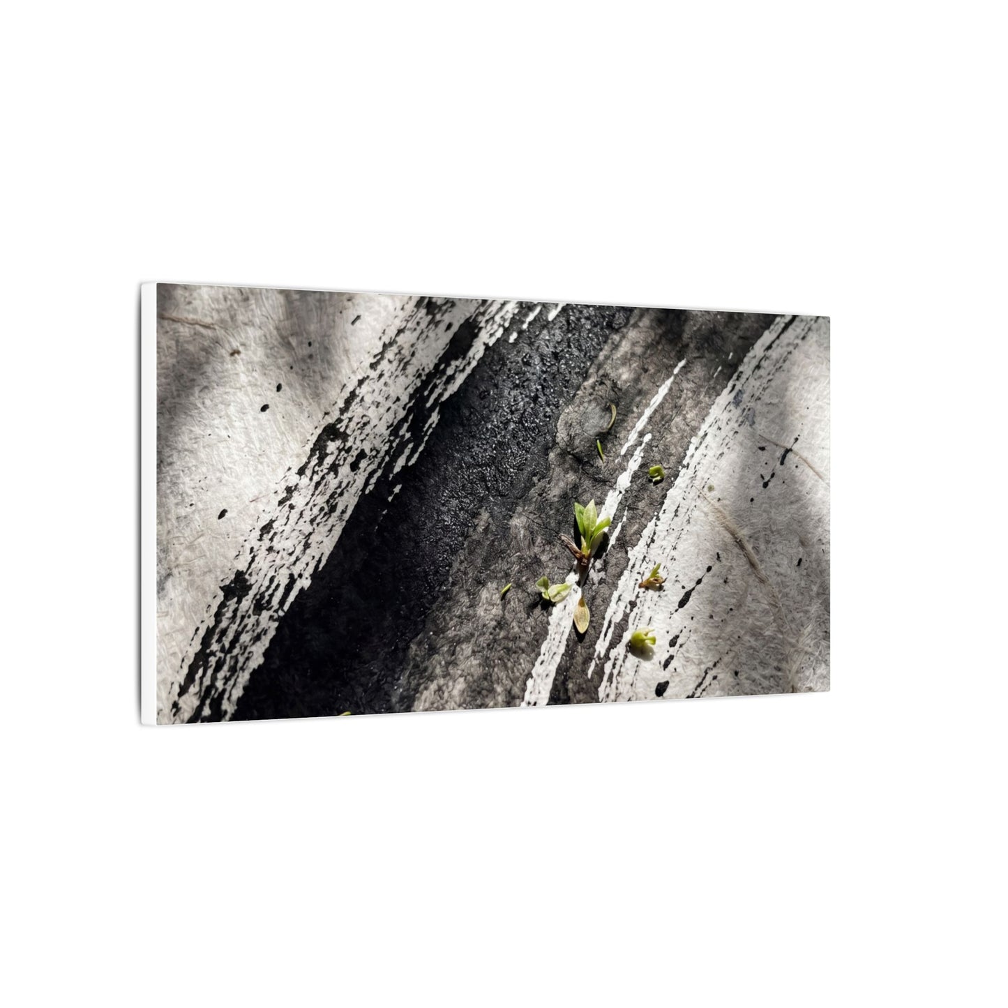 Ink Brushstroke Canvas Art | Spring Dark Japandi Moody Minimal Art