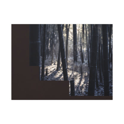 Bamboo Grove Canvas Art | Winter Dark Japandi Moody Minimal Art