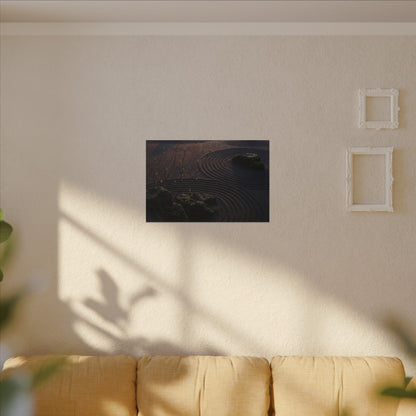 Spring Rock Garden Shadow Zen Canvas Art | Luxurious Decor