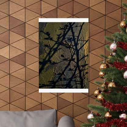Golden Hour Shadow Play Wall Art Print - Dark Japandi Kanso