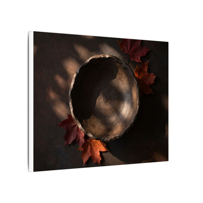 Ceramic Bowl Canvas Art | Autumn Dark Japandi Dark Texture Art