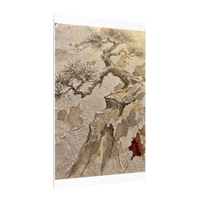 Pine Tree Canvas Art | Winter Japandi Japanese Pattern Art