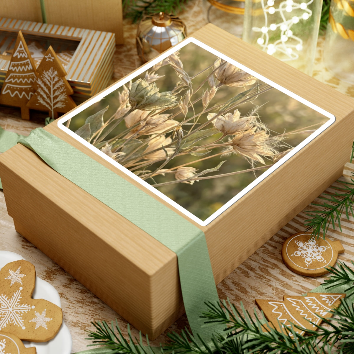 Dried Flowers Summer Sticker | Japandi Elegant Design Art Print