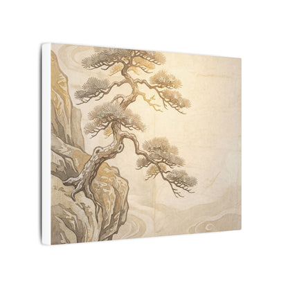 Winter Pine Tree Japanese Pattern Canvas Art | Elegant Decor