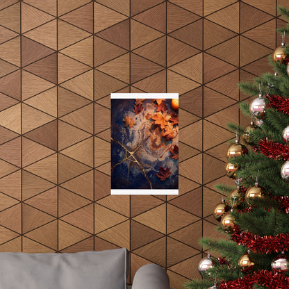 Kintsugi Rust Patina in Candlelight | Gold Vein Wall Art Print