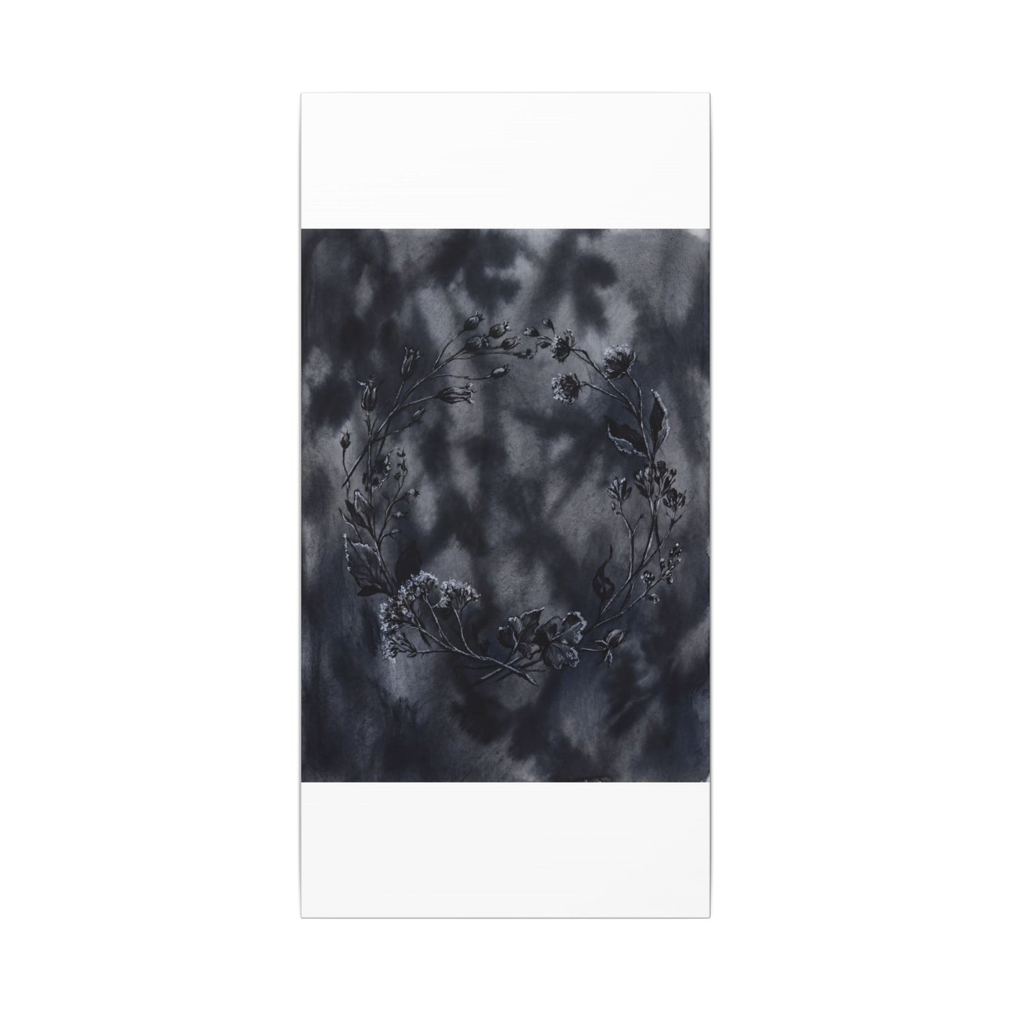 Dried Flowers Canvas Art | Winter Dark Japandi Shadow Zen Art