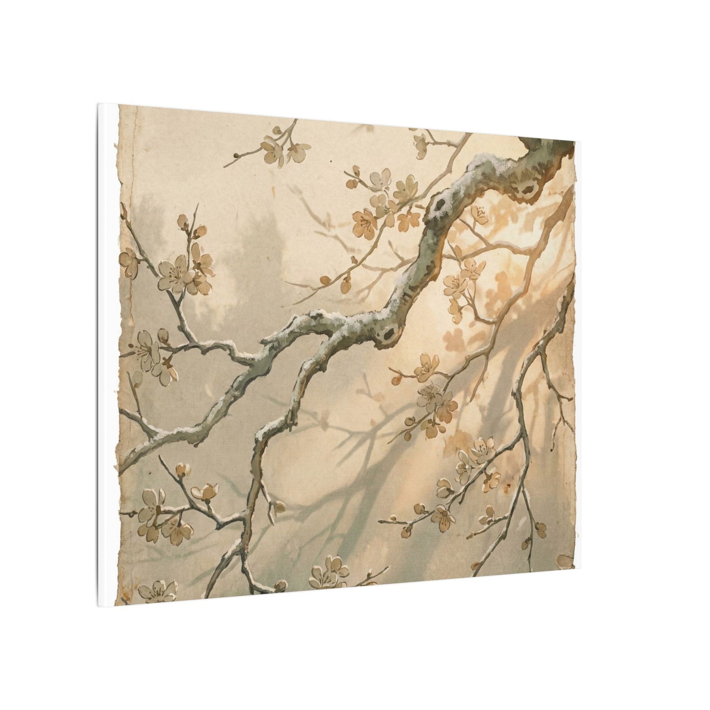 Cherry Blossom Canvas Art | Winter Japandi Japanese Pattern Art