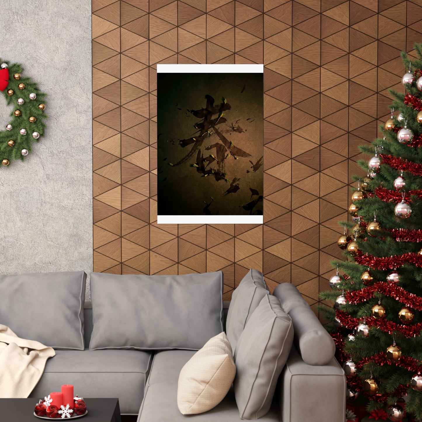 Spring Calligraphy Shadow Zen Wall Art Print | Sophisticated Decor