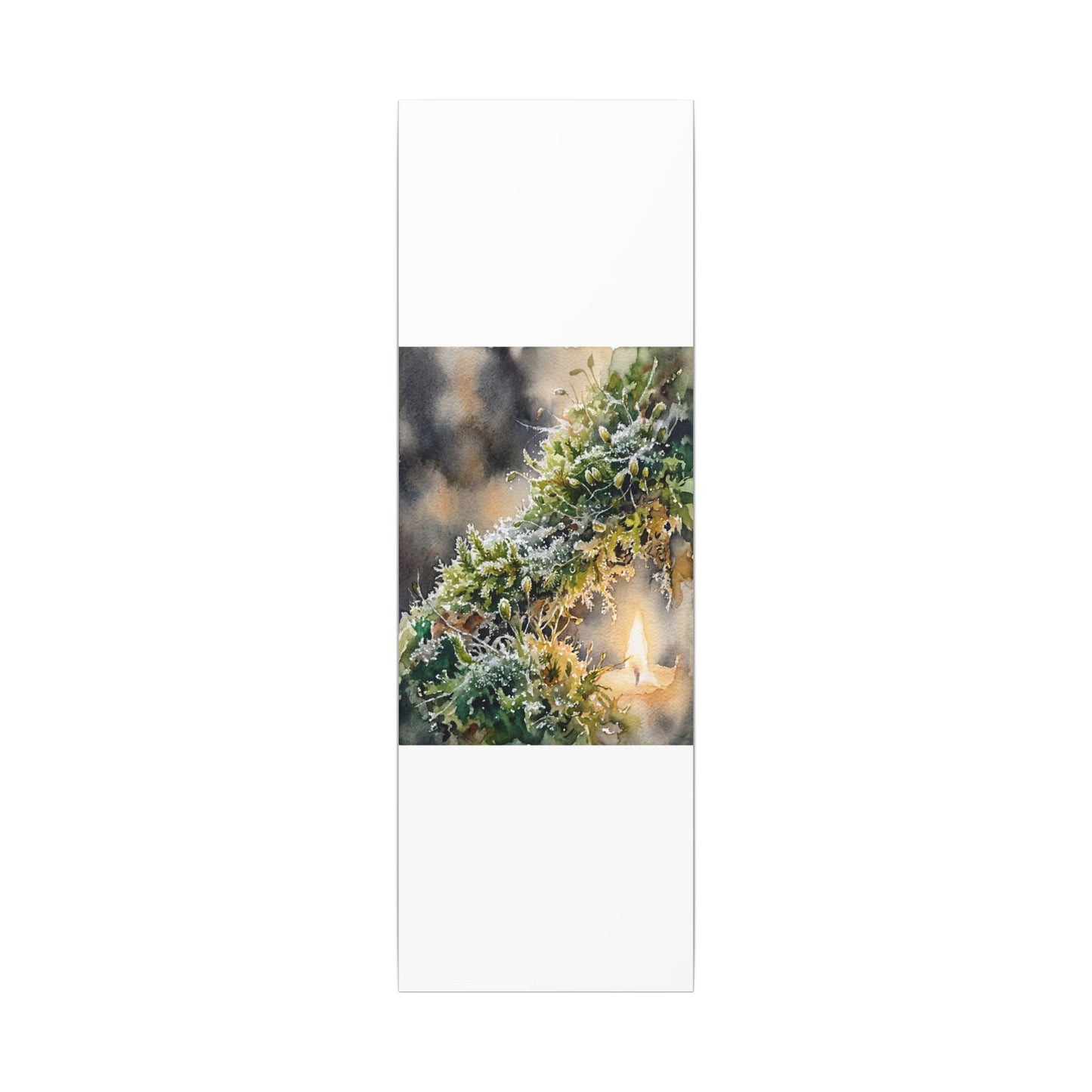 Winter Moss Close Up Watercolor Canvas Art | Neutral Decor