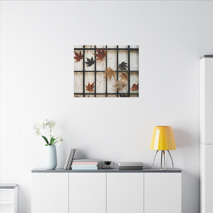 Japandi Shoji Screen in Overcast | Texture Canvas Art