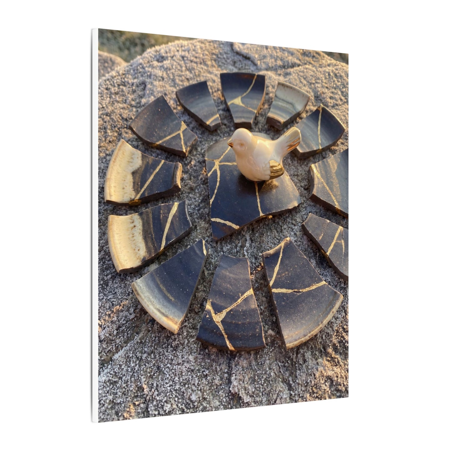 Golden Hour Broken Pottery Canvas Art - Kintsugi Datsuzoku