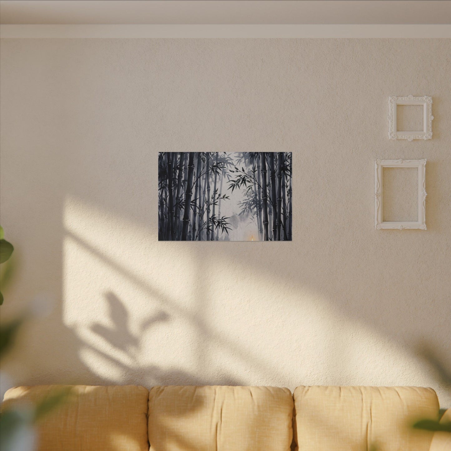 Tranquil Bamboo Grove Canvas Art - Sumi E Zen