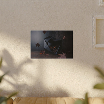 Dark Japandi Paper Fold in Dawn | Shadow Zen Canvas Art