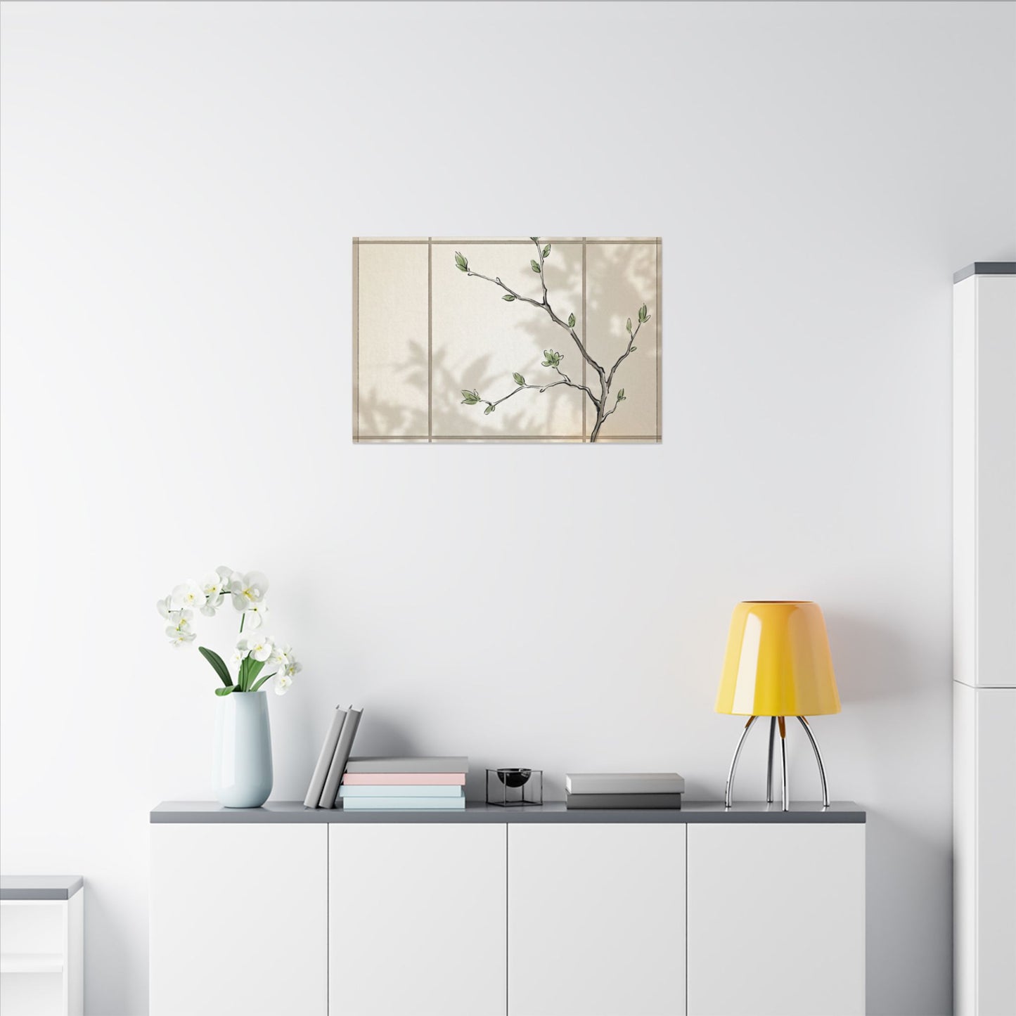 Shoji Screen Spring Canvas Art | Japandi Cozy Design