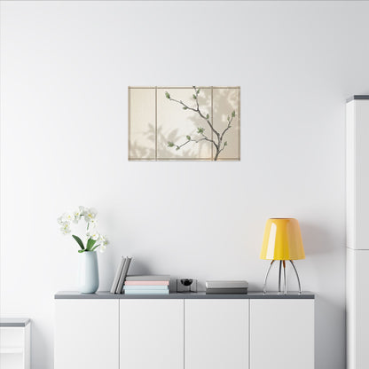 Shoji Screen Spring Canvas Art | Japandi Cozy Design