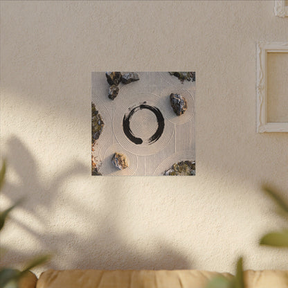 Rock Garden Canvas Art | Winter Zen Enso Art