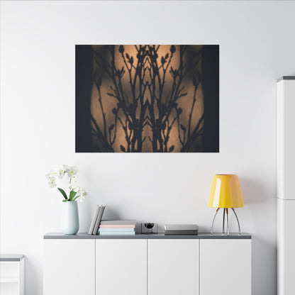 Dark Japandi Shadow Play in Golden Hour | Shadow Zen Canvas Art