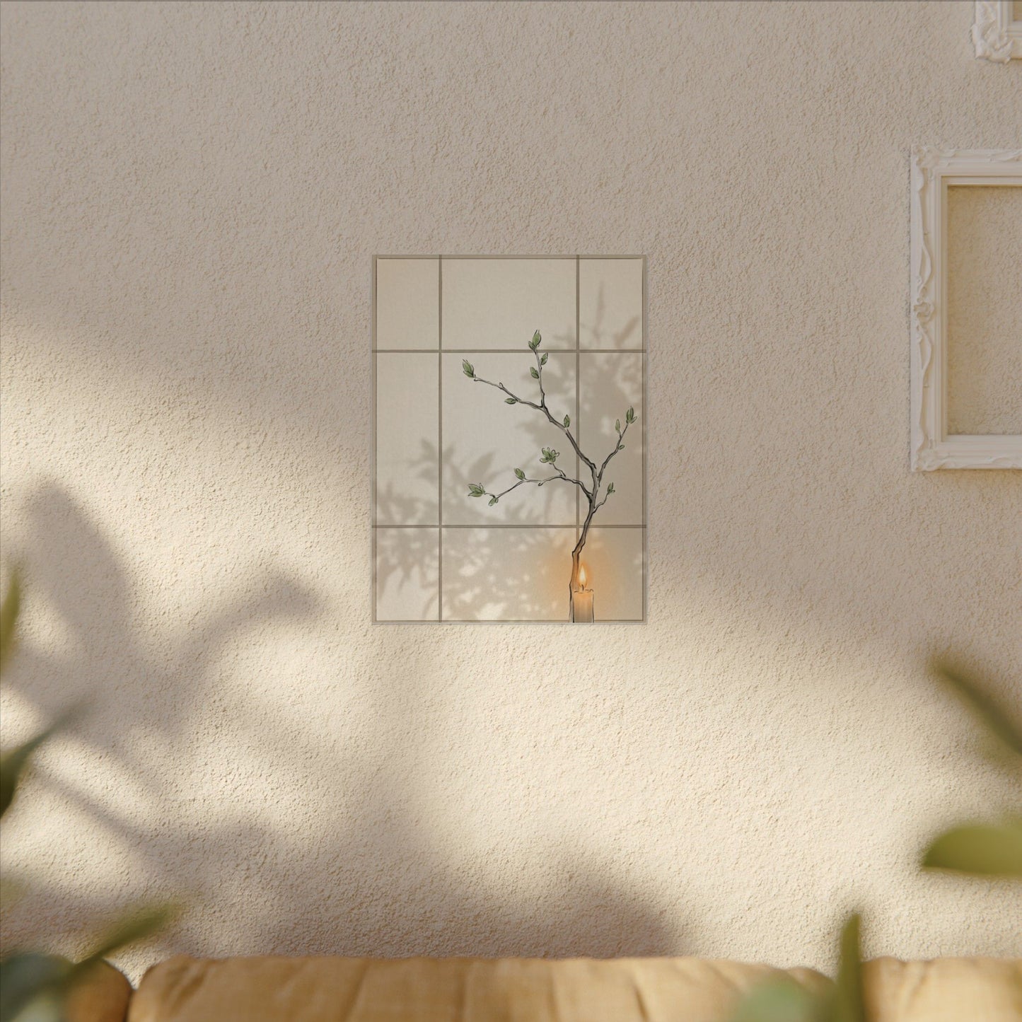Shoji Screen Spring Canvas Art | Japandi Cozy Design