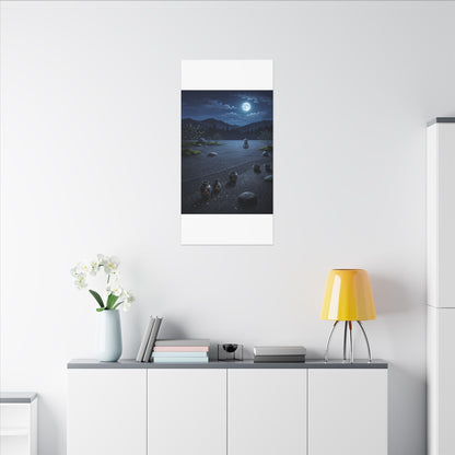 Kintsugi Moonlit Garden in Moonlight | Gold Repair Canvas Art