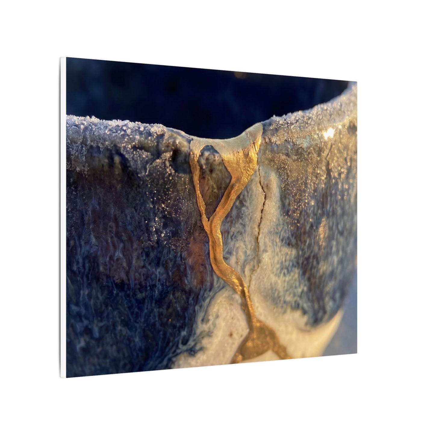 Winter Ceramic Bowl Gold Vein Canvas Art | Healing Decor