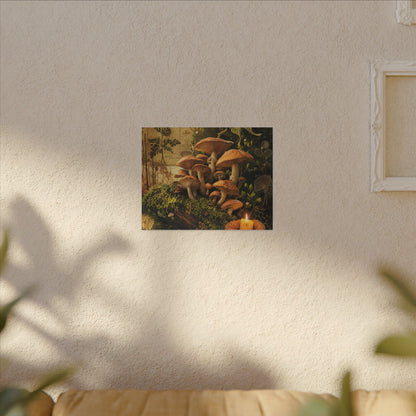 Spring Wild Mushrooms Herbarium Canvas Art | Earthy Decor