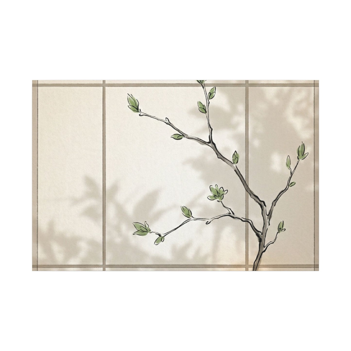 Shoji Screen Spring Canvas Art | Japandi Cozy Design