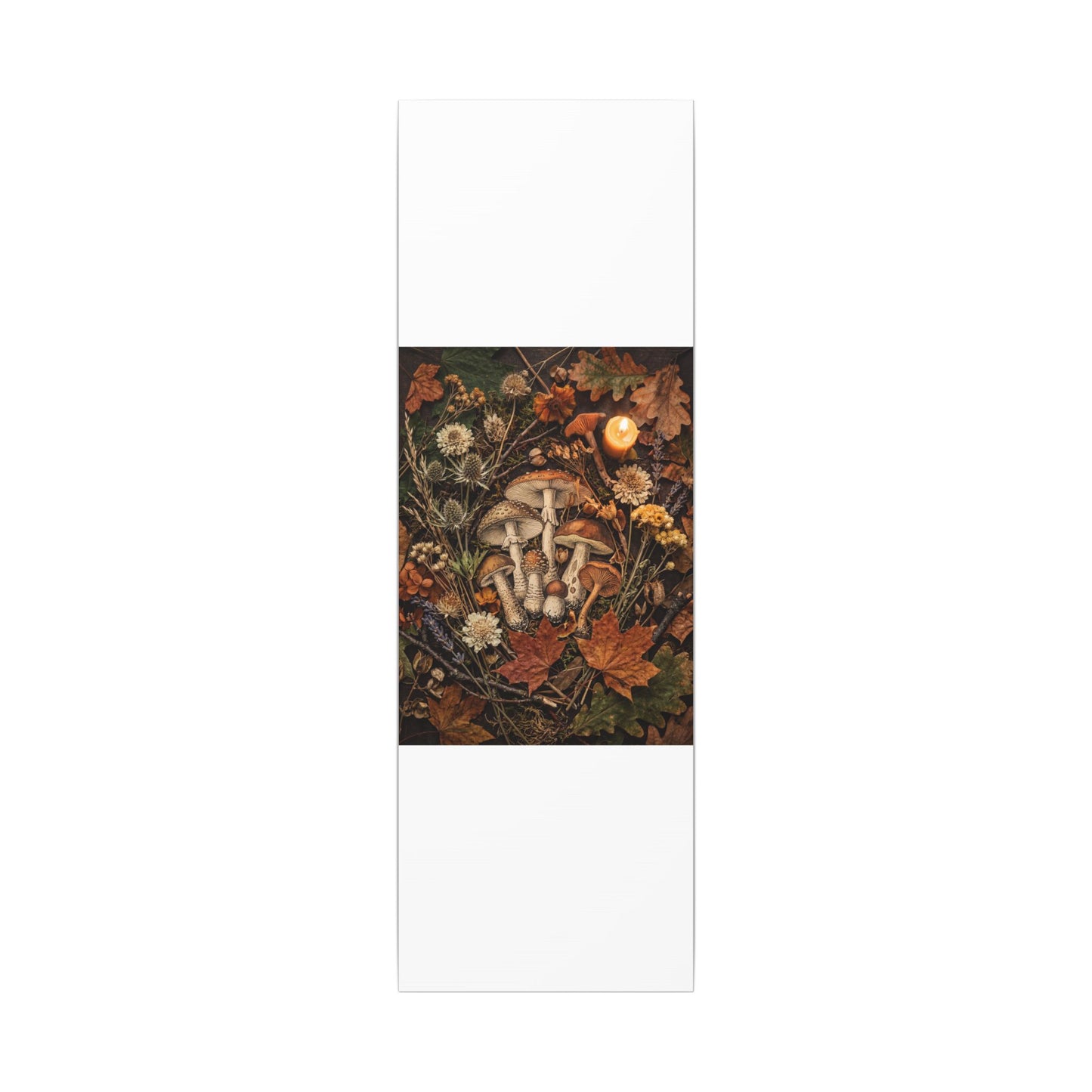 Autumn Dried Flowers Mushroom Illustration Canvas Art | Earthy Decor
