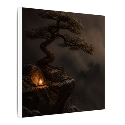 Pine Tree Shadow Zen Canvas Art | Luxurious Dark Japandi Art