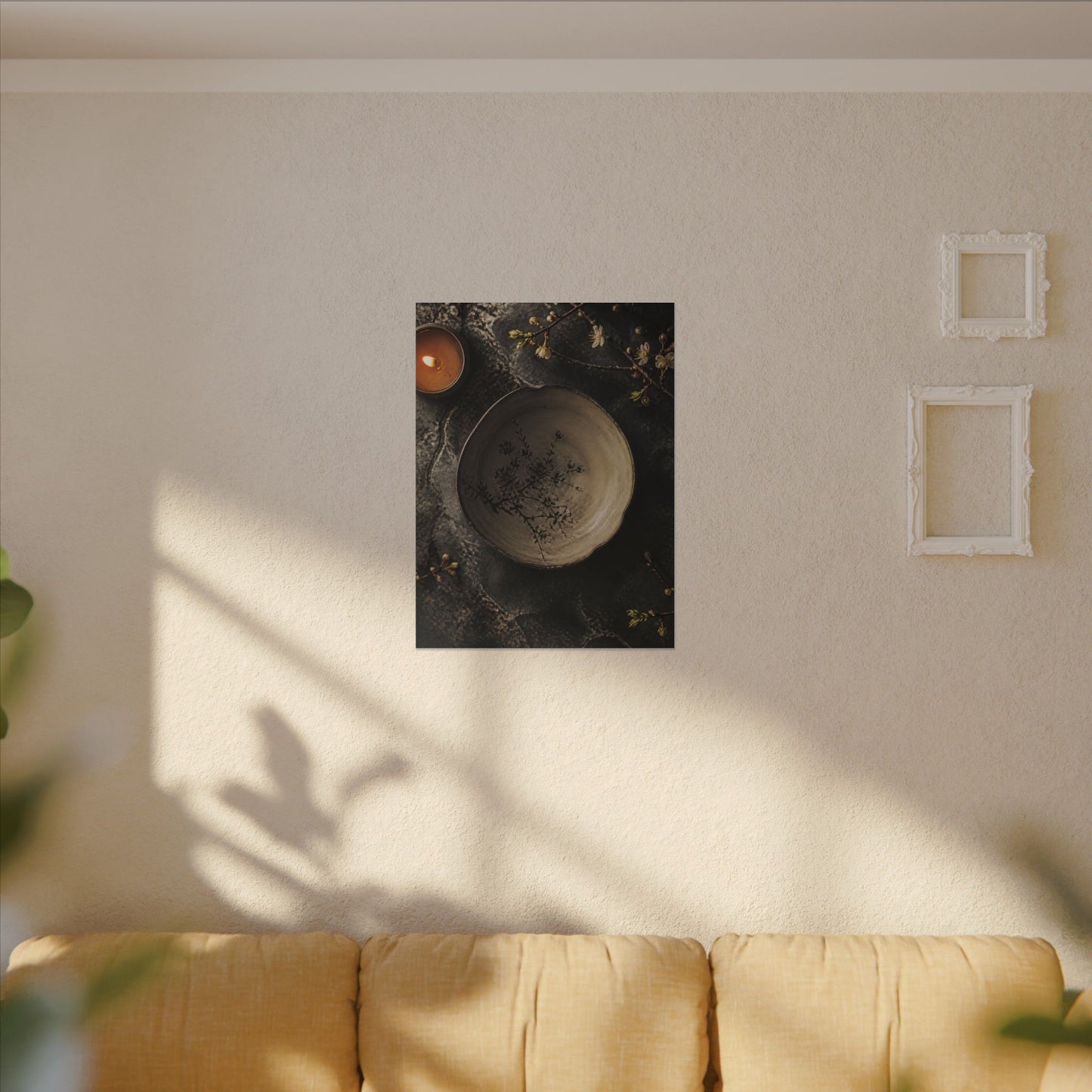 Ceramic Bowl Spring Canvas Art | Japandi Earthy Design